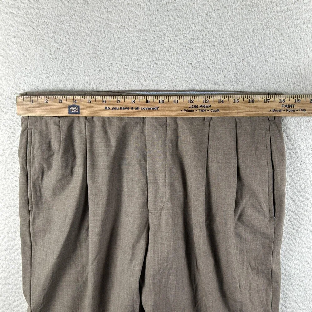 Brooks Brothers Pants Mens 35x29 Brown Madison Wool Pleated Cuffed Dress Slacks
